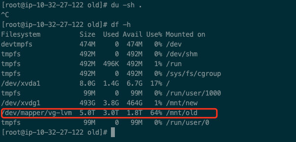 检查磁盘整体大小