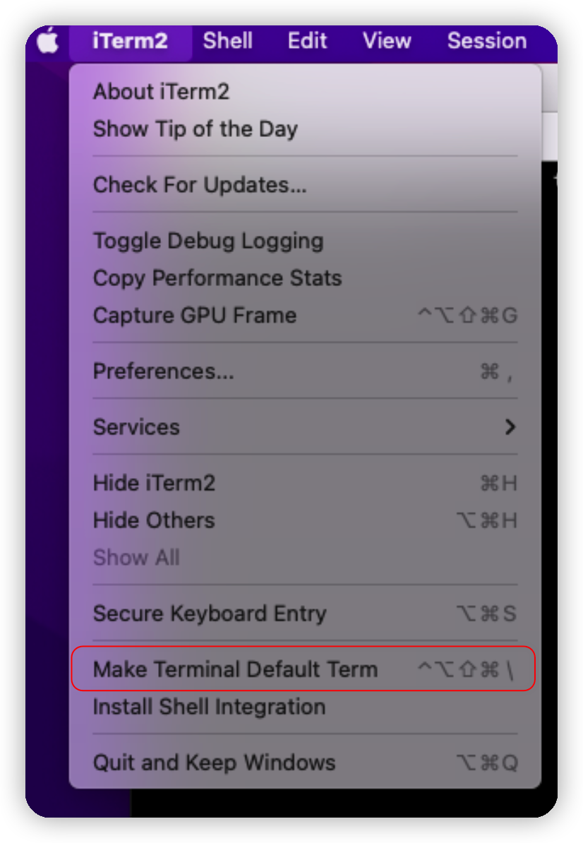 设置为默认终端