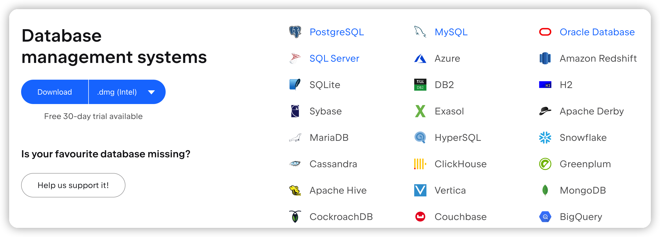基本主流的数据库都支持
